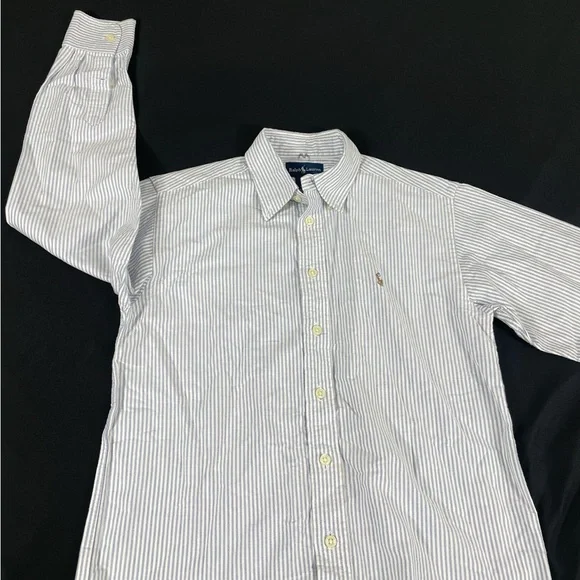 Ralph Lauren Boys Striped Long Sleeve Button Up Shirt Size 10 - Picture 2 of 10